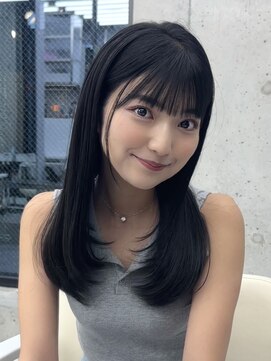 ビューブルー 亀戸錦糸町(VIEW BLUE) 美髪カールブルーブラック韓国レイヤーロングセミディ顔周り前髪