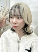 《高瀬寛菜》ブリーチカラー/ホワイトブロンド/ツートンカラー