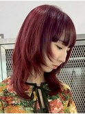 ワインレッド[新宿駅/ホワイトブロンド/イメチェン/美髪]