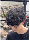 大分波巻きスパイラルパーマメンズマッシュ刈り上げツーブロック