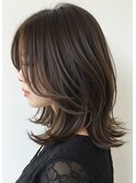 30代40代50代外ハネミディアムレイヤー髪質改善酸性ストレート