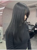 縮毛矯正髪質改善/ダークトーン/艶髪ロングヘア