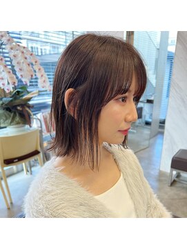 20代30代ボブ/ミディアムレイヤー／グレージュ/透明感/天神/大名