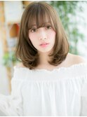 綾瀬/髪質改善/カーキベージュ!小顔ふんわりミディアムレイヤーm