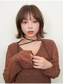 【La fith】くびれボブ×シースルーバング×オリーブベージュ