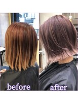 トルネード(TORNADO)&nbsp;韓国風ピンクグレージュハイライトバレイヤージュ　タンバルモリ