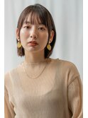 大人かわいい前髪セシルカットココアブラウンフリンジウェーブ