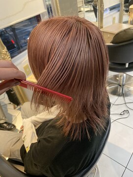 アイズ 海老名(AIZU) ピンクベージュ韓国風カラーハイトーンカラーダブルカラーメンズ