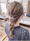 【ルチュラ 岩崎】編みおろし ヘアアレンジ 結婚式・2次会