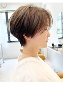 ひし形ハンサム丸みレイヤー大人ショートボブ30代40代50代☆