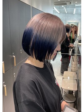 ロンドシエル 横浜(Lond ciel) ボブ/ルーツカラー/シルバーホワイト/ブルー