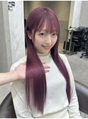 ケアブリーチダブルカラーピンクパープルロング