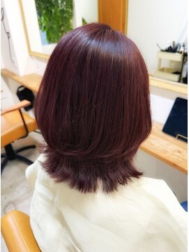 ヒルズヘッドスパサロン(hill's head spa salon) ウルフカット*レッドピンクカラー