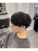 刈り上げマッシュ×波巻きパーマ