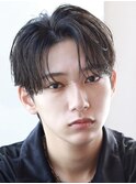 ニュアンスパーマ刈り上げセンターパートカルマパーマ韓国ヘア