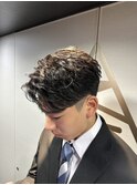 ニュアンスフェザーショートビジネスマンパーマ