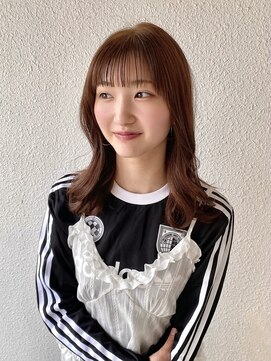 エイム(A-im) ワイドバング×くびれヘア×透明感ブラウン ブリーチなし