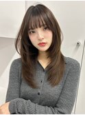 オンブレグレージュオリーブベージュくびれミディ大人美人