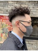 スパイキーショートアフロ　ソフトアフロ　針金パーマ