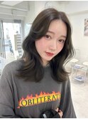 ブリーチなしオリーブベージュレイヤーカット