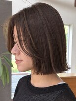 トップヘアー ガーデンヴィラ 安城(Garden Villa)&nbsp;安城大人可愛い顎ライン切りっぱなしボブツヤ感ダークブラウン
