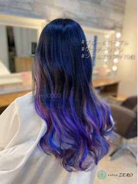 ヘアメイクサロン ゼロ(ZERO) ティーンズ注目☆ブルー×パープルでカラフルスタイル♪