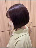 【上岡茉央】丸みボブ×パープルカラー