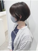 大人かわいい丸みゆとりショート耳かけ20代30代40代髪型