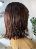 『可愛さ+大人ぽさup』ラベンダーカラー+外ハネスタイル〇