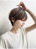 大人可愛い20代30代40代50代小顔ショートボブ丸みショートくびれ