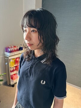 アム(amu) ミディアムウルフ/デジタルパーマ/ミディアムレイヤー