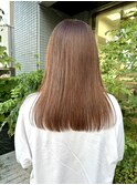 オレンジグレージュ×ミディアム