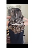 コントラストバレイヤージュ×シルバーベージュ