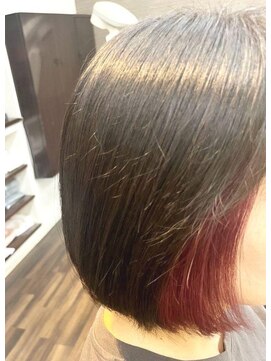 エノモト(ENOMOTO) 大人可愛いミニボブインナーカラー×チェリーピンク20代30代