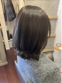 伸ばしかけスタイル×柔らかグレージュ