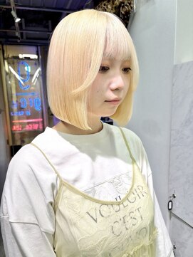 グロウ 渋谷(grow) ☆ブロンドヘアー×韓国風タッセルボブ☆