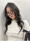 ハッシュカット/レイヤーカット/透明感カラー/透け感グレージュ