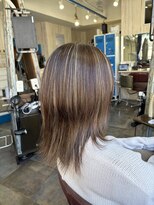ヘアリゾートエーアイ 浅草店(hair resort Ai)&nbsp;ハイライトカラー＆ミディアムレイヤーカット