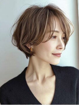 ハーツ(Heart's) 大人ショートボブ白髪ぼかし脱白髪染め40代50代60代♪