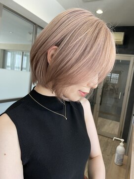 アミ ヘアー ガーデン(ami hair garden) ミルクティーベージュ×レイヤーボブ