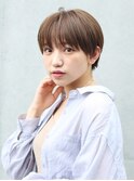マロンベージュ前髪イメチェンくびれヘアショートボブ[吉祥寺]