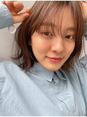カジュアル外ハネボブ 前髪ありボブショコラベージュ 渋谷エジリ