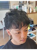 ツーブロック×ソフトパーマ