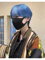 ベル 新宿(Belle)&nbsp;【お客様ヘア】メンズ大人気！シースルーマッシュ&シアーブルー