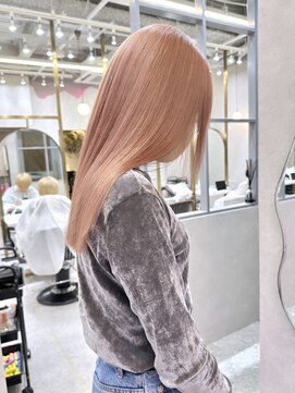 ロンド レア 天神大名店(Lond Le’a) 天神大名ダブルカラーケアブリーチハイトーンピンクベージュ