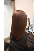 切りっぱなしボブ/エアリーロング/美髪/ピンクブラウン/ショート