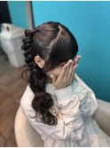 髪りぼんハーフツイン