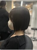 マットベージュ×ぱつっとボブ《高倉》