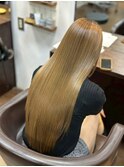 髪質改善カラーでつくるオリーブベージュ