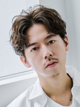 フィフス 大分(fifth) 大分シャドウパーマメンズカットラウンドマッシュセンターパート